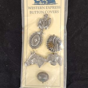 Western Express Silver Colored Button Covers